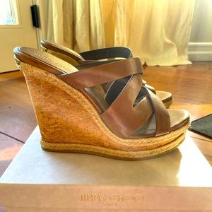 Authentic Jimmy Choo espadrilles with cork heels